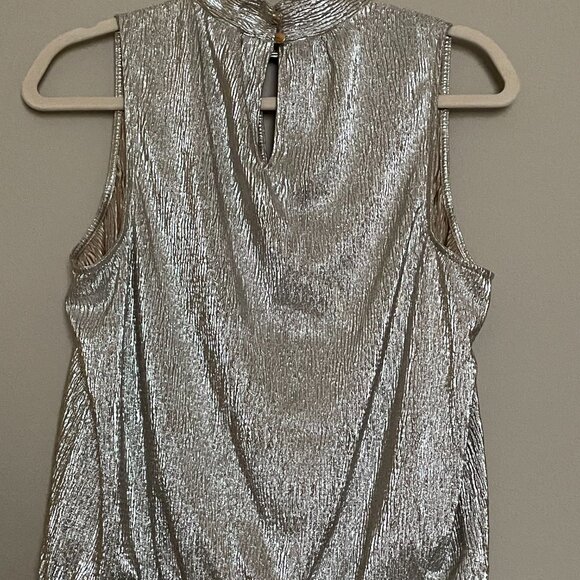 Express, Size M, Sleeveless, Metallic, Blouson Bottom Top - Picture 7 of 9